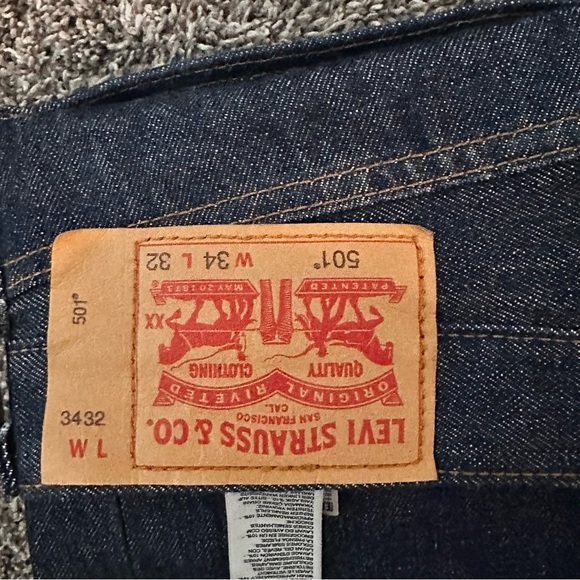 Levi's 501 Original shrink to fit Straight Jeans size 34x32 - Picture 4 of 9